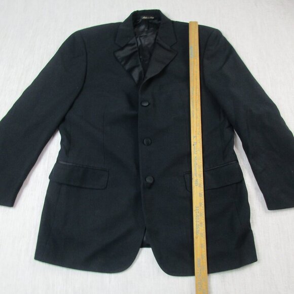 Pronto‎ Uomo Blazer Jacket Mens Black Jetted Pockets Single Breasted Notch Lapel - Picture 11 of 12